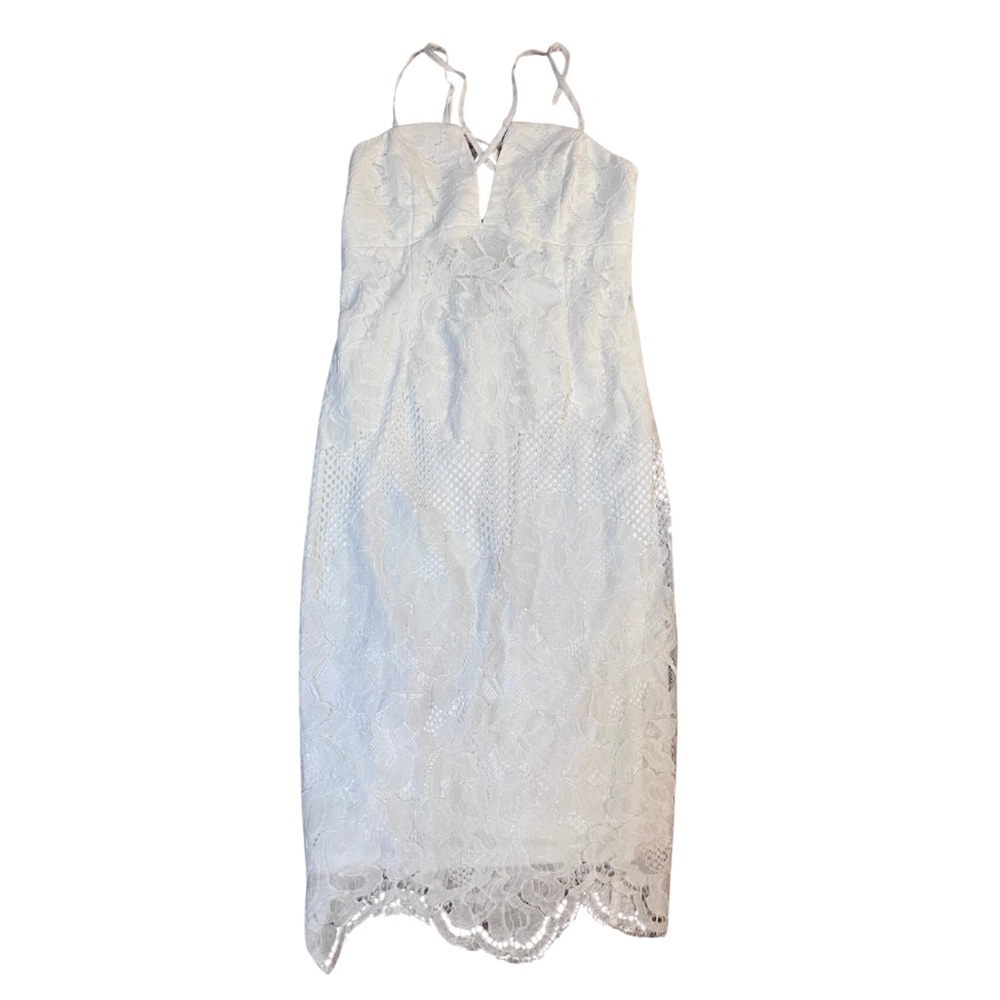 Lulu's White Lace Dress with Straps Sz Medium